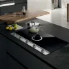 Elica NT-UNP-EVO-SS 90cm Wide Venting Hob - Black / Stainless Steel - A+ Rated_side