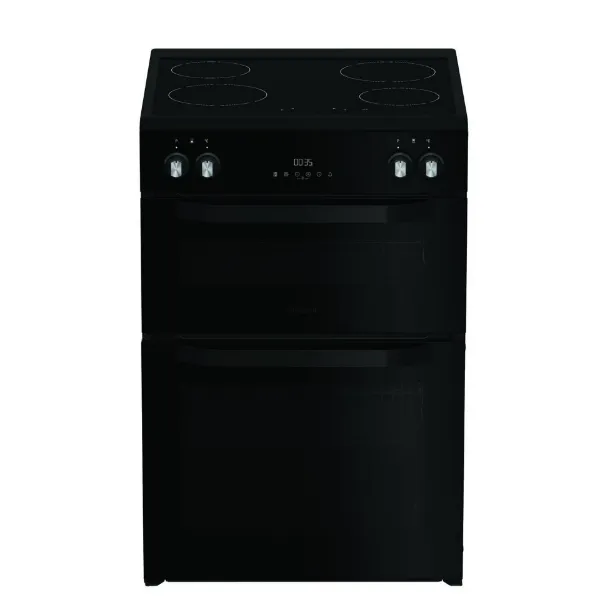 Hotpoint HDME6VDC2AB 60cm Double Oven Electric Cooker with Ceramic Hob - Black
