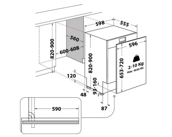 Hotpoint HP2IFC14BN6UK Integrated Dishwasher with ActiveDry - 14 Place Settings