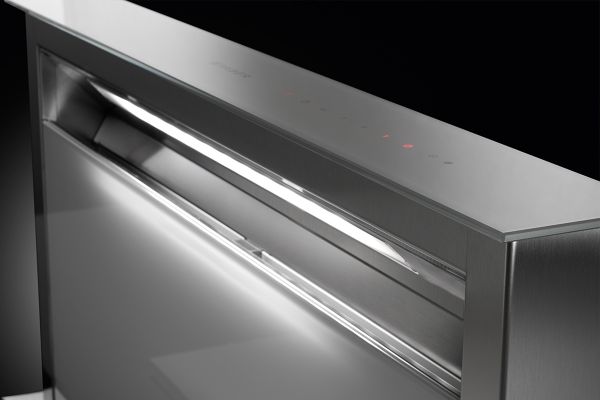 Faber Fabula Plus EV8+ BK A90 90cm White/Stainless Steel Downdraft Cooker Hood_corner