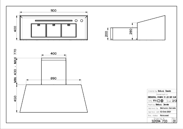 Faber Chloe XL CI cast Iron 110cm Wall Mounted Cooker Hood_diagram