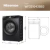 Hisense WF3S1043BB3 10.5kg 1400 Spin Steam Washing Machine - Black