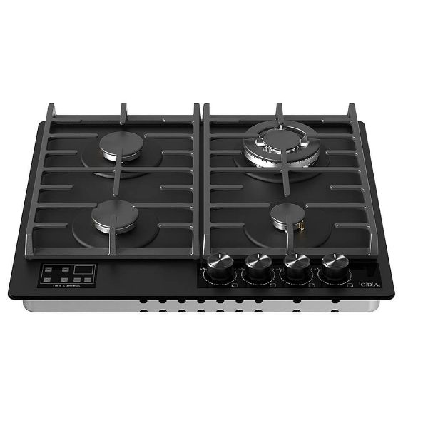CDA HVG631MB 60cm 4 Zone Gas on Glass Hob_Top View