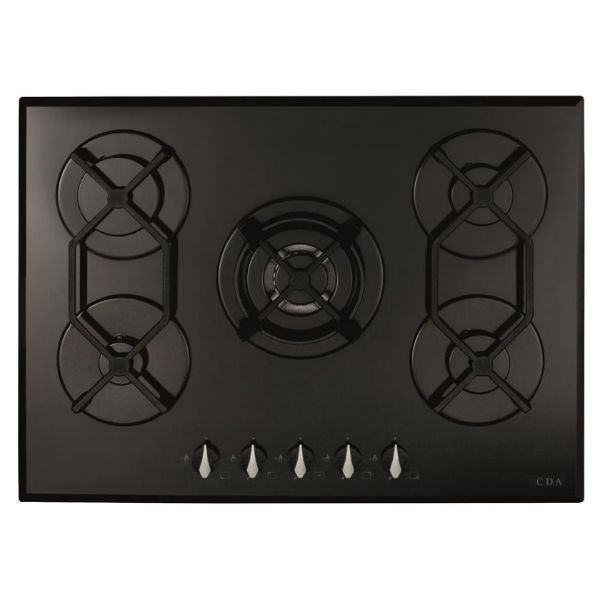 CDA HVG721BL 5 Zone Gas on Glass Hob_Top View