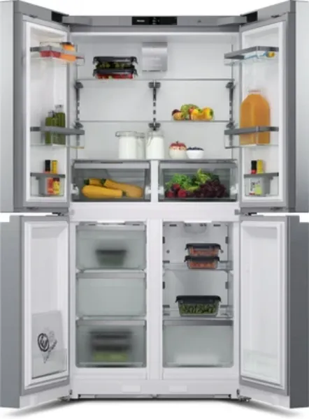 Miele KFFD6741EDT/CS Freestanding American Fridge Freezer - Clean Steel - D Rated_open