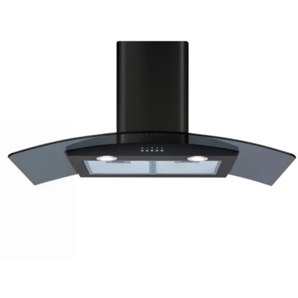 CDA ECP92BL Curved Glass Cooker Hood_Front View
