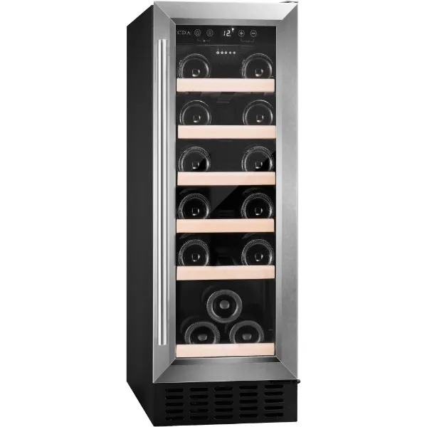 CDA CFWC304SS 30cm Freestanding Undercounter Single Zone Wine Cooler_Angled View