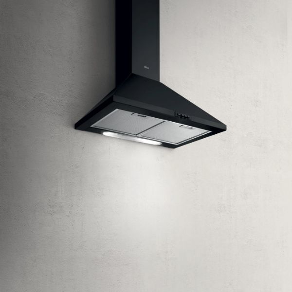 Specifications • Description: Missy 60cm Chimney Hood Black • Colour: Black metal • Type / Style: Wall-mounted chimney hood • Size: 60cm • Energy Efficiency Class: D • Extraction Type: Ducted or recirculating • Speed Settings: 3 • Minimum Airflow: 165m³/h • Maximum Airflow: 395m³/h • Minimum Noise Level: 49dB • Maximum Noise Level: 68dB • Control Type: Push-button • Lighting: 2 x 3W LED • Lighting Intensity: 97 lux • Lighting Colour Temperature: 2700K • Duct Outlet Diameter: 150mm • Charcoal Filter: Optional • Minimum Height Above Electric Hob: 50cm • Minimum Height Above Gas Hob: 65cm • Chimney Included: Yes • Total Absorption: 96W • Net Weight: 6.6kg • Gross Weight: 8.4kg • Box Dimensions (W x D x H): 652 x 293 x 510mm • Warranty: 2 years parts and labour_other