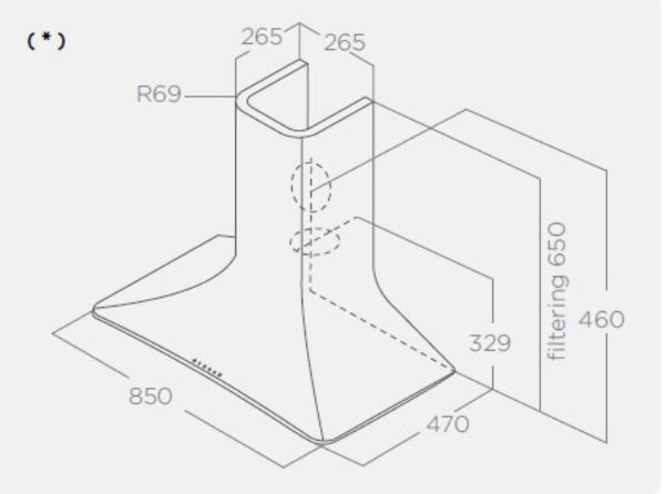 Elica DOLCE-EMB wall-mounted cooker hood_diagram