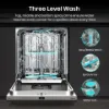 Hisense HV16AUK Full-Size Fully Integrated Dishwasher - 16 Place Settings_three level wash