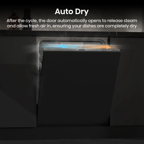 Hisense HV16AUK Full-Size Fully Integrated Dishwasher - 16 Place Settings_auto dry
