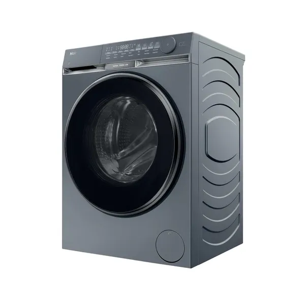 Haier HW100-B14387GUU 10kg, 1400 Spin Washing Machine - Graphite_angled view