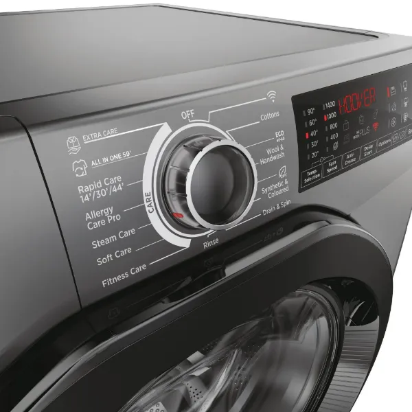 Hoover H3WPS4106TAMBR 10kg, 1400 Spin Washing Machine - Graphite_controls