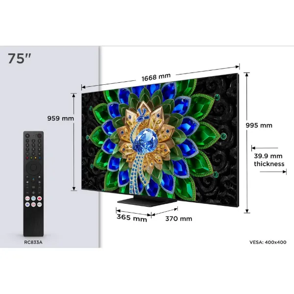 TCL 75A400U-UK 75" QD-MINI LED TV_dimensions