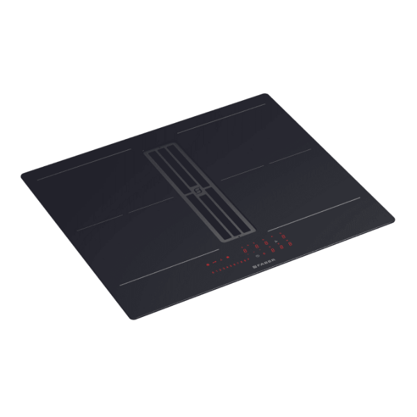 Faber Galileo Slim F600 Recirculating Only Black Glass Venting Hob_front