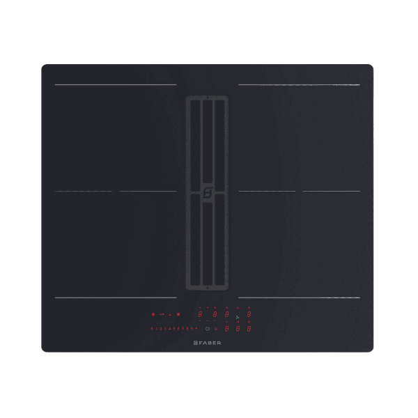 Faber Galileo Slim F600 Recirculating Only Black Glass Venting Hob_zones