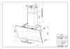 Faber Tweet EG8 LED A55 55cm Black Glass Wall Mounted Cooker Hood_dimensions