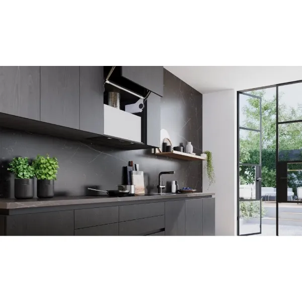 Siemens LB77NAC60B Canopy cooker hood in black_installed