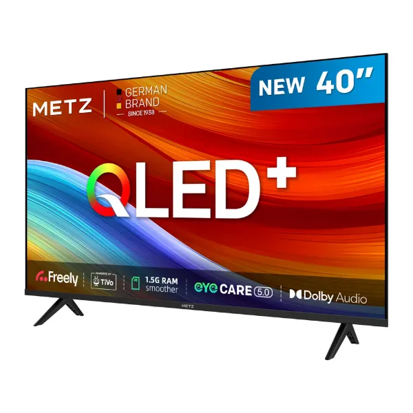 Metz 40MQH6800ZUK 40" HD Smart QLED TV with Freely Power by Tivo - Black_angled view