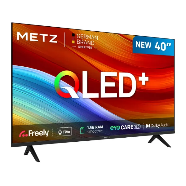 Metz 40MQH6800ZUK 40" HD Smart QLED TV with Freely Power by Tivo - Black_angled view 2
