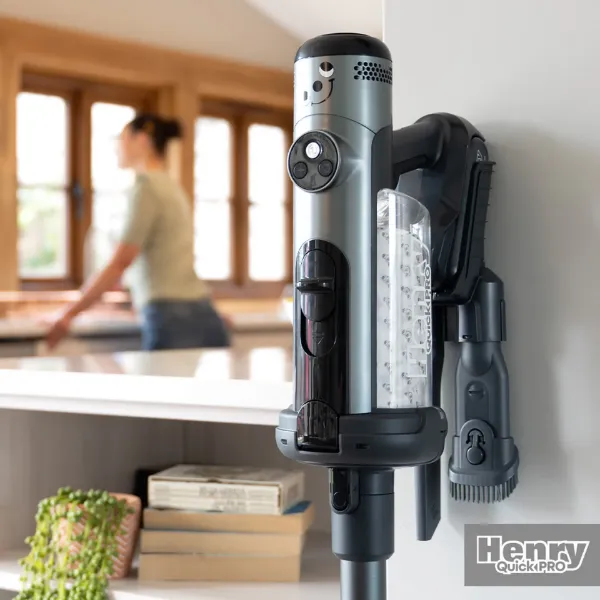 Numatic Henry Quick Pro Cordless Dry Vacuum Cleaner - Grey_stand