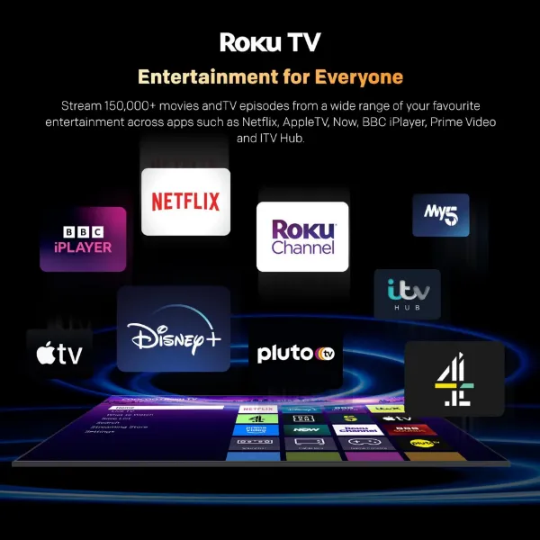 Metz 43MRF6000ZUK 43" 4K DLED Smart TV - Black_roku tv