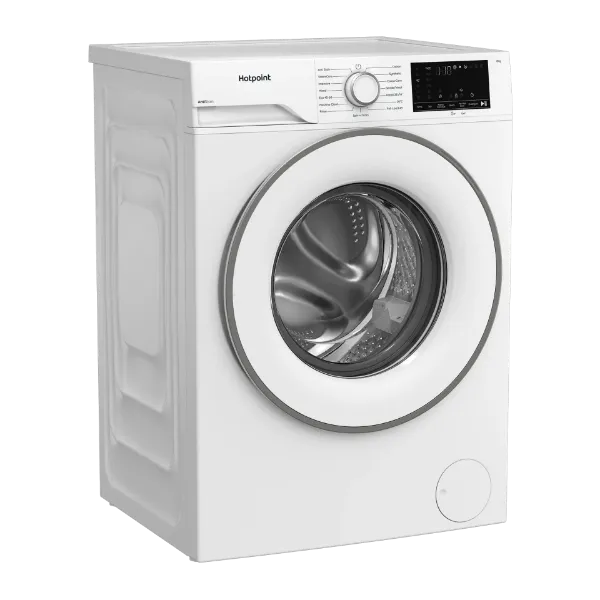 Hotpoint HEV841WUK 8kg 1400 Spin Washing Machine - White_angled view