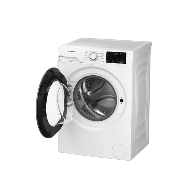 Hotpoint HEV841WUK 8kg 1400 Spin Washing Machine - White_angled view open