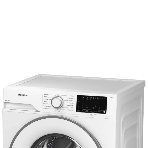 Hotpoint HEV841WUK 8kg 1400 Spin Washing Machine - White_top angled