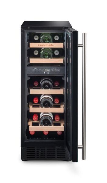 Rangemaster RWC3018BL/ 126150 30cm Wine Cooler in Black with Stainless Steel Trim_main