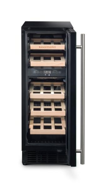 Rangemaster RWC3018BL/ 126150 30cm Wine Cooler in Black with Stainless Steel Trim_empty