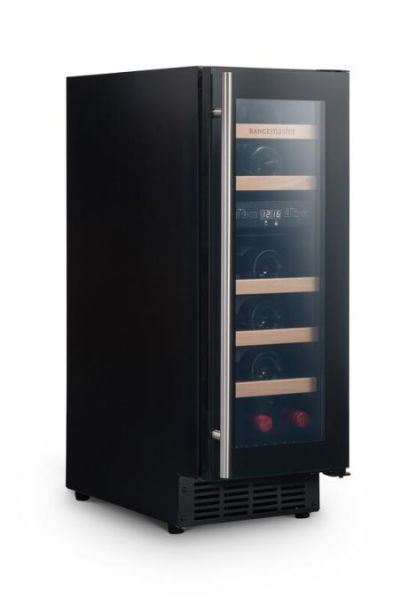 Rangemaster RWC3018BL/ 126150 30cm Wine Cooler in Black with Stainless Steel Trim_full