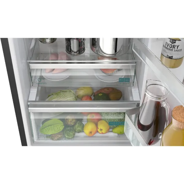 Siemens KG39NVXBG Free-standing fridge-freezer with freezer at bottom in dark inox_drawer
