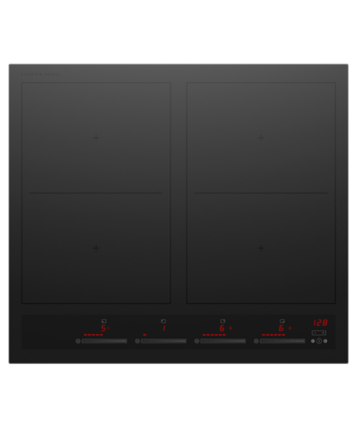 Fisher and Paykel 600mm Induction 'Touch & Slide Control' Frameless 4 Zone Hob with Smart Zone in Minimal Grey_front
